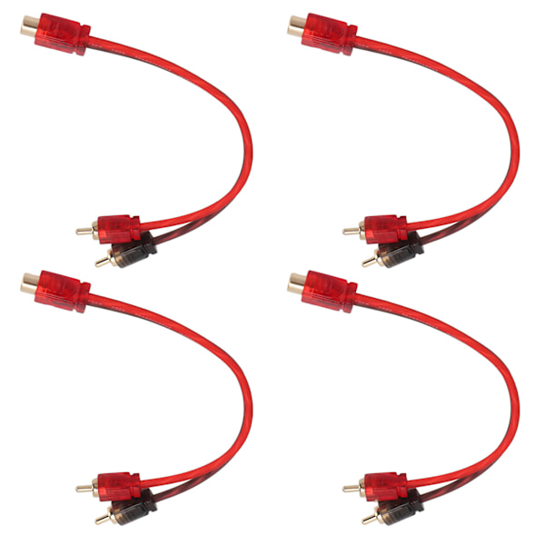 Bil RCA 1 hona till 2 hane adapter Y splitter högtalarljudkabel - 4 st, 20 cm lång, 3,5 mm jack kompatibel