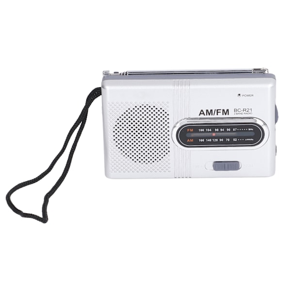 Mini AM FM Radio Manuell Användning Enkel Justering Minnesfunktion Digital Radiomottagare (BCR21 (2st AA Batterier))