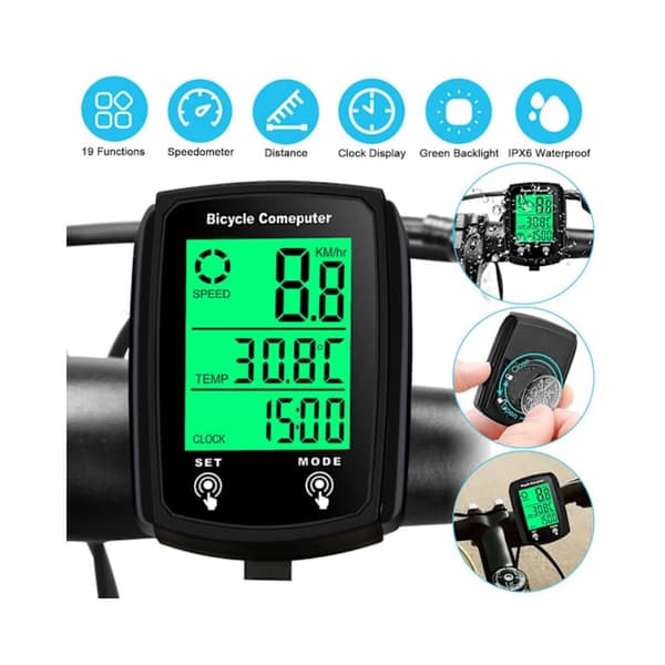 【SZST】Vanntett Kablet LCD Digital Sykkelcomputer Sykkel Speedometer Odometer
