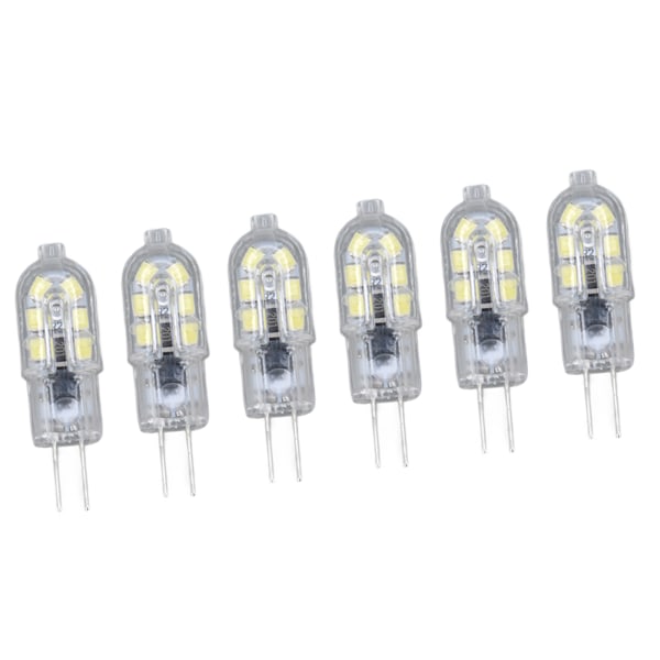 10-pak G4 2835 LED-pære - Transparent plug-in glødepære til autocamper-skabe Landskabslys - 6500K hvidt lys