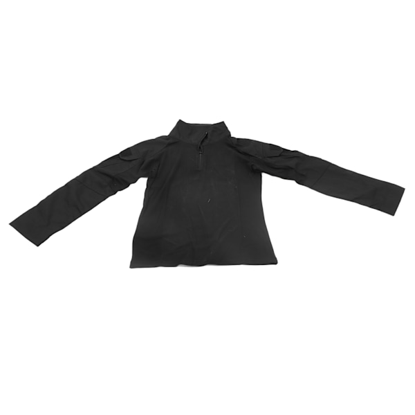 Langærmet atletisk skildpaddehals sports-t-shirt til mænd - Eventyrvandring bjergbestigning udendørs - sort (størrelse M)