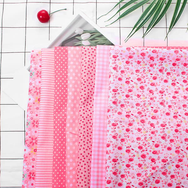 Bomullsstoff DIY Assorterte Firkanter Pakke (Rosa)