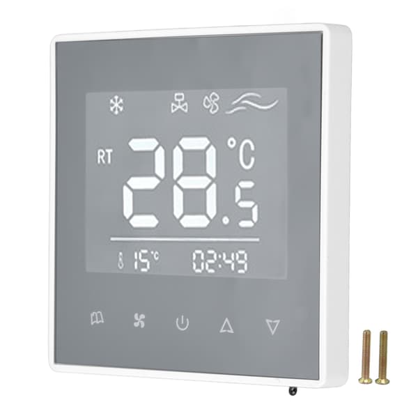 Digital Termostat LCD Display Touchscreen Smart Aircondition Temperaturregulator til Hjem Hotel AC220V Hvid