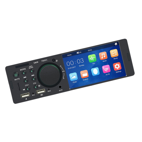 4,1" berøringsskjerm bilstereo med dobbel USB, AUX, Bluetooth, omvendt bilde, håndfri samtale - MP5-spiller