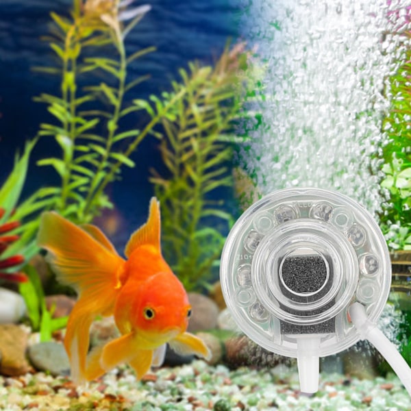 Akvarium LED Boblelys Farverig Vandtæt Lampe Akvarietilbehør (110-220V) EU