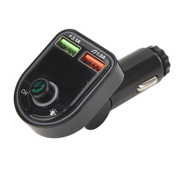 P6 Bluetooth 5.3 biladapter: trådløs sender og MP3 musikkspiller med omgivende lys