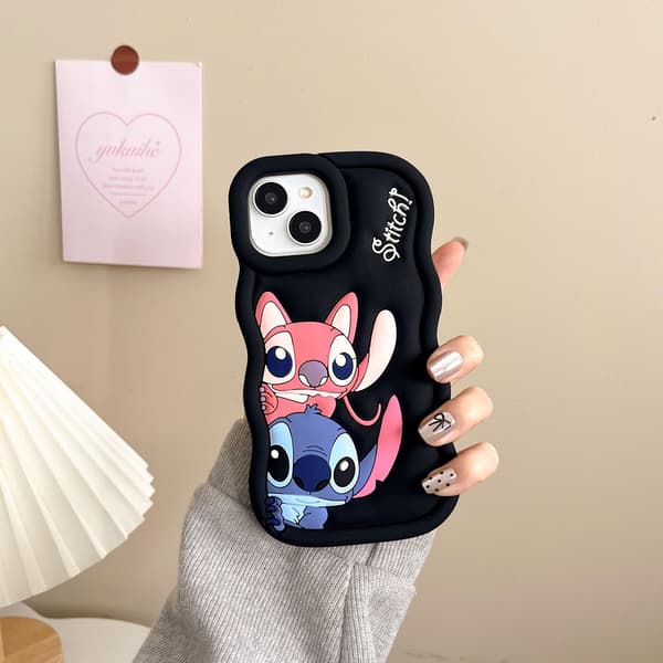 Stitch Silikon Skal - För iPhone Black Black iPhone 11 Pro Max