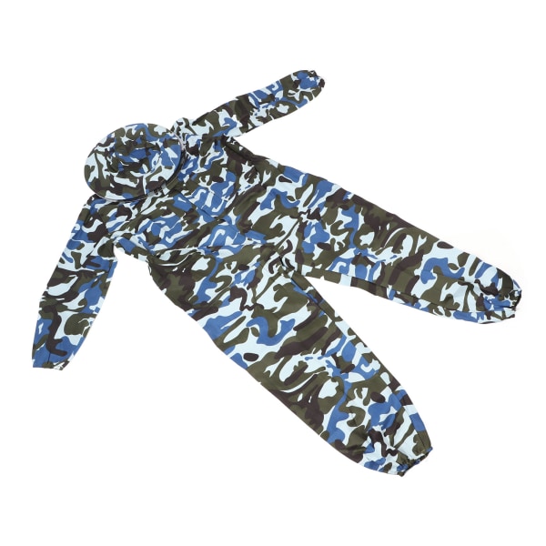 Birøkterdress for nybegynnere i marineblå polyester med avtagbar lue og elastisk mansjett