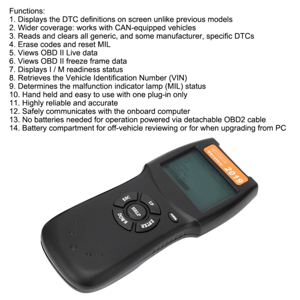 2019 version Universal Car Diagnostic Tool D900 CANBUS OBD2 Scanner