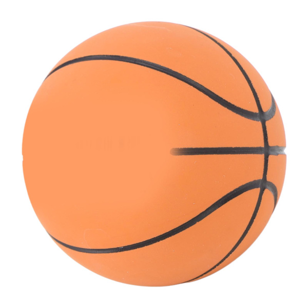 Bærbar basketball-leketøy i brunt gummi for stressavlastning, interaksjon med kjæledyr og skrivebordsdekorasjon