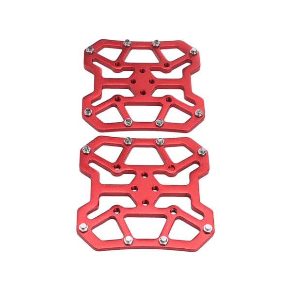 1 Pair Bicycle Clipless Pedal Platform Adapter Self-Locking Aluminum Alloy for SPD Mountain Bike System Red