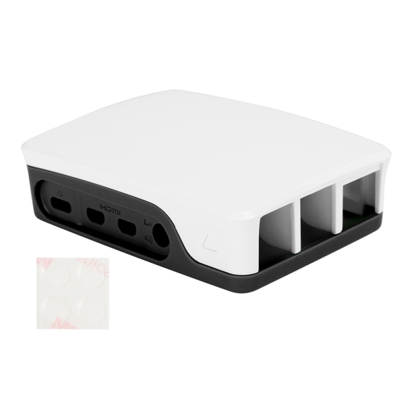 ABS-dekselboks Svart Hvit Passer til Raspberry Pi 4B Protective Shell Box Black White