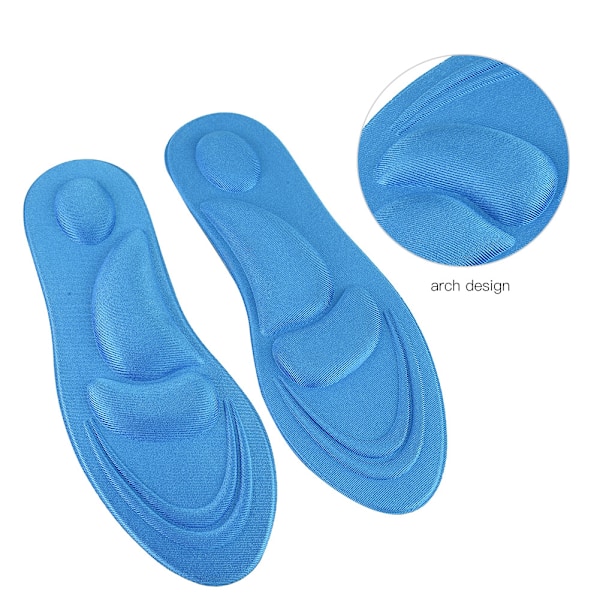 Memory Foam Arch Support innersåler for kvinner med flate føtter (lyseblå)