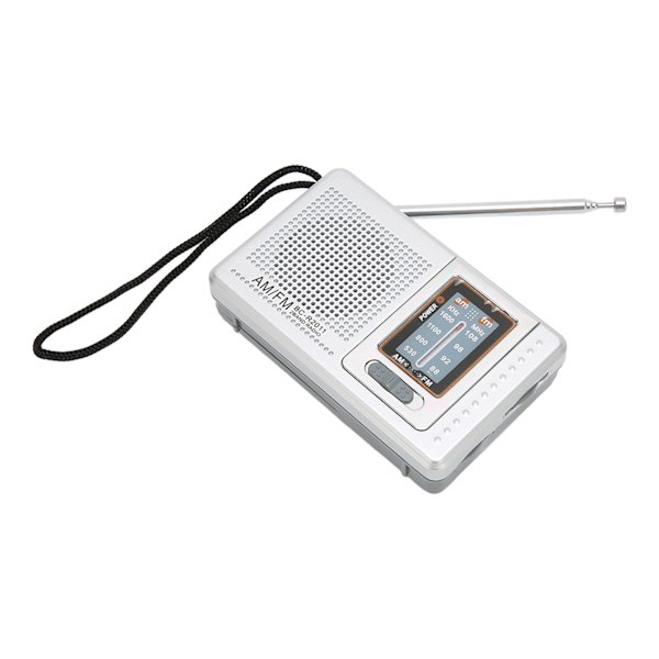 Bärbar fickradio AM/FM Klassisk elegant design Silvergrå Batteridriven radio för hem vandring cykling resor