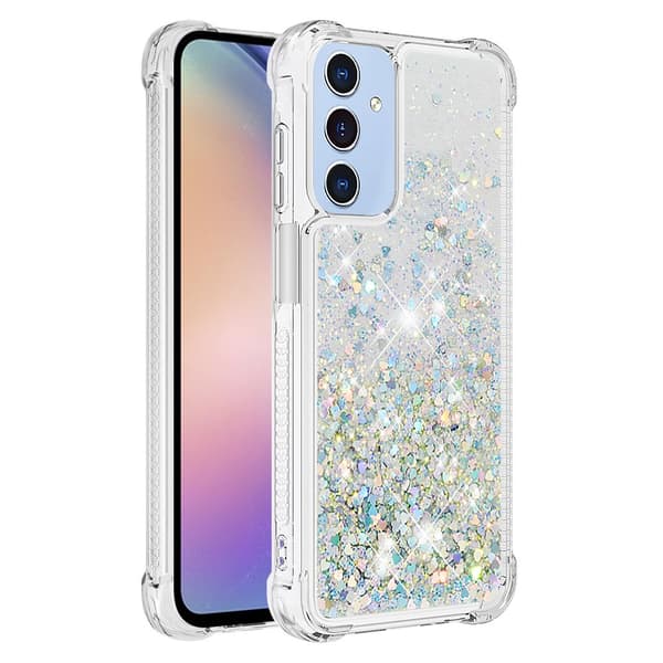Samsung A17 Kvicksand Glitter Cover - Sølv Silver silver