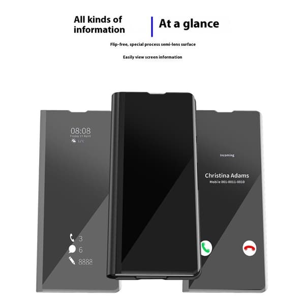 Samsung Z Fold7 Clear View Pung Etui - Sort Svart black