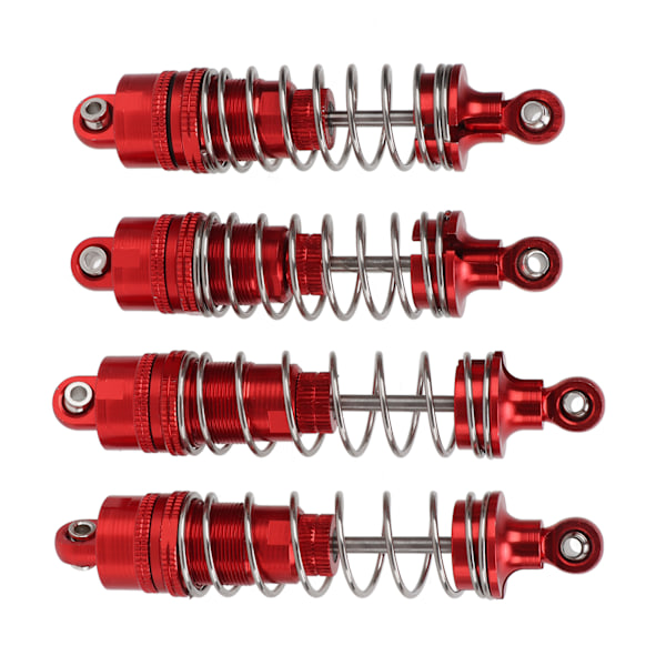 4ST Stötdämpardämpare i metall för WLtoys 104001 1/10 RC biluppgraderingstillbehör Röd