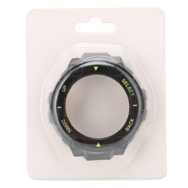 Plastbeskyttelsesdekseletui for Amazfit TRex Watch Edge Bumper Protective Shell Frame (svart skall, gult ord)