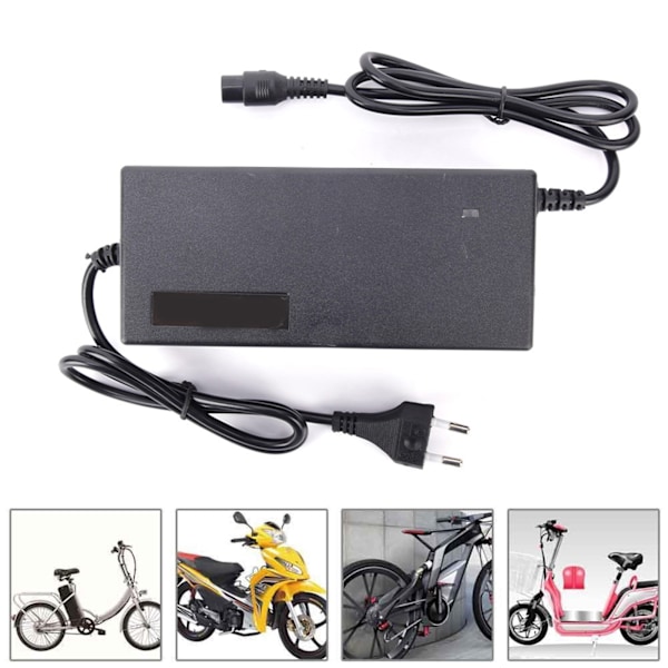 60V 12AH Portabel Universell Batteriladdare i Plast för Elektrisk Skoter Cykel DC67.2V 2A EU-kontakt 100-240V
