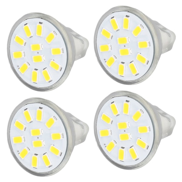 4 stk./sæt MR11 LED-spotpære med dobbelt nålebase 360° varmeafledning 3W 12 LED-pærer Varm hvid