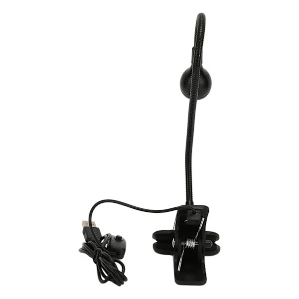 LED-lampa med varmt ljus, ögonvänlig, flexibel svanhals, klämma, bärbar USB-läslampa för camping