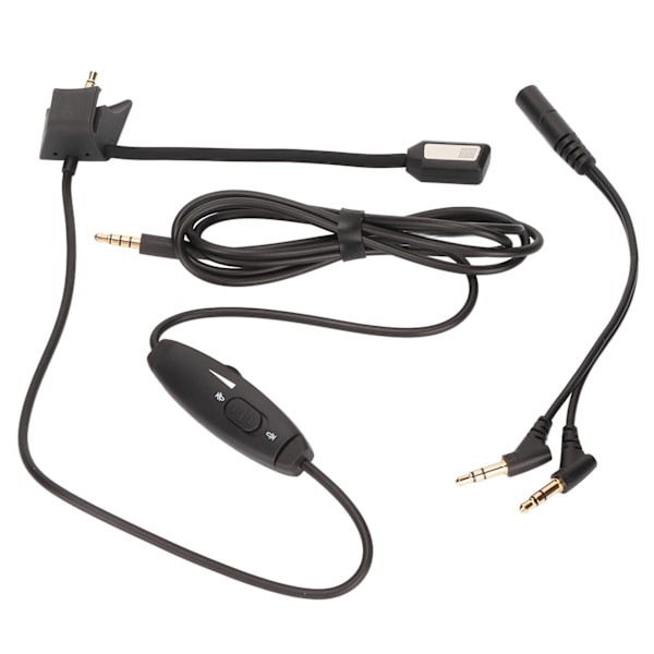 Boom Mikrofonkabel Støyreduksjon Gaming Headset Mikrofonkabel med Volumkontroll Demp Bryter for PS5 for Xbox PC