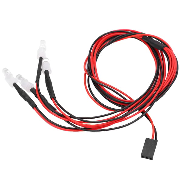 RC Lights 5mm Bright LED RC Headlights with Accessories Light Switch for Remote Control Car Upgrade 2 White Lights, 2 Red Lights