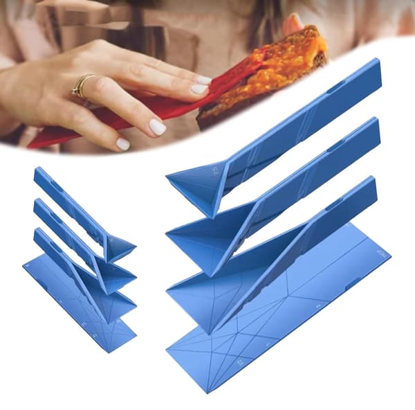 Polygons 3-in-1 litteä mittalusikka, 2 lusikkaa 6 eri koolla blue