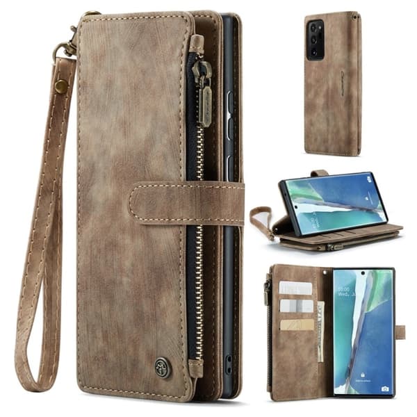 Rymligt Samsung Galaxy Note 20 Ultra 5G Plånboksfodral - Brun[SZ] Brun brown