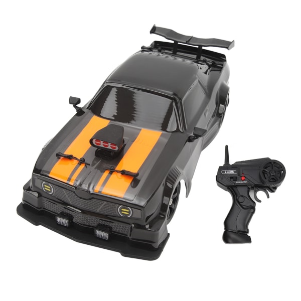 Højhastigheds 1:16 Skala 4WD RC Driftbil med LED-lys - Sort