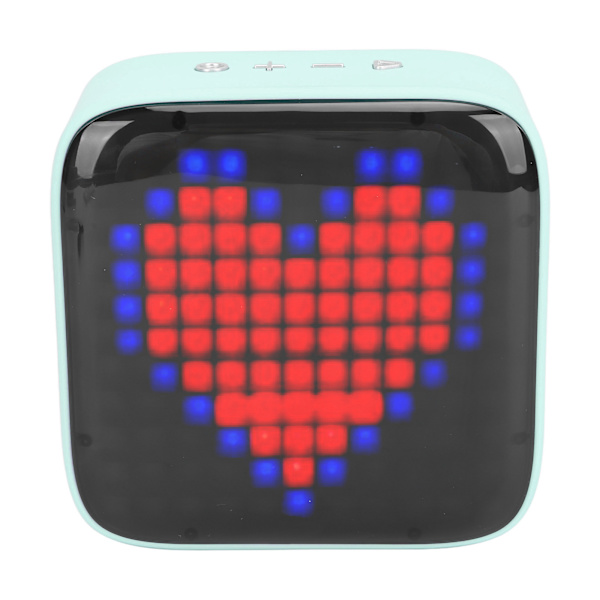 Retro Pixel Style Mini Bluetooth-högtalare - Bärbar trådlös högtalare med LED färgglatt ljus för sovrum, kontor, sovsal och utomhus (grön)