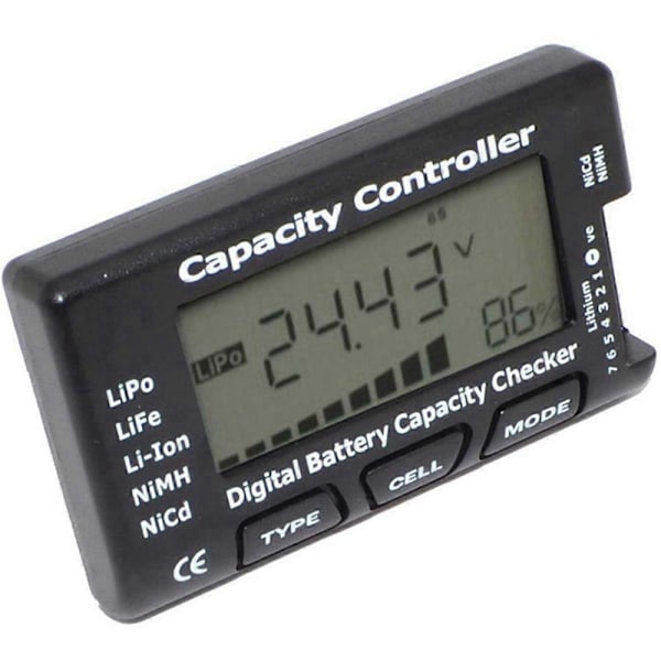 RC Cellmeter 7 Digital Batterikapacitetskontroll Tester Spänning för LiPo Batterilivslängd, Li-Ion Batteri, NiMH Batteri