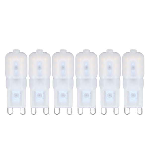 G9 LED-lampor 6-pack - Dimbar 3W energisparande - 360 graders belysning för tak- och taklampor - Naturvit 220-240V