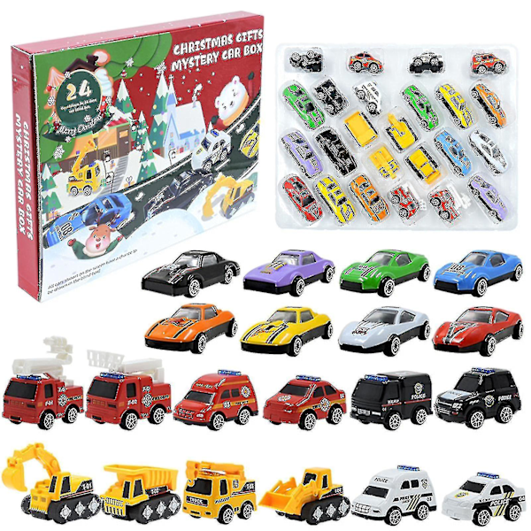 Christmas Vehicles Advent Calendar - 24 Pack Building Blocks for Kids - Family Holiday Activities