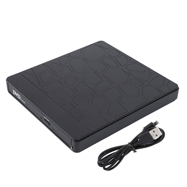 Ekstern CD DVD-drev med stenmønster, bærbar USB TYPE C optisk drev, indbygget kort-CD-brænder, DVD-afspiller til bærbar computer