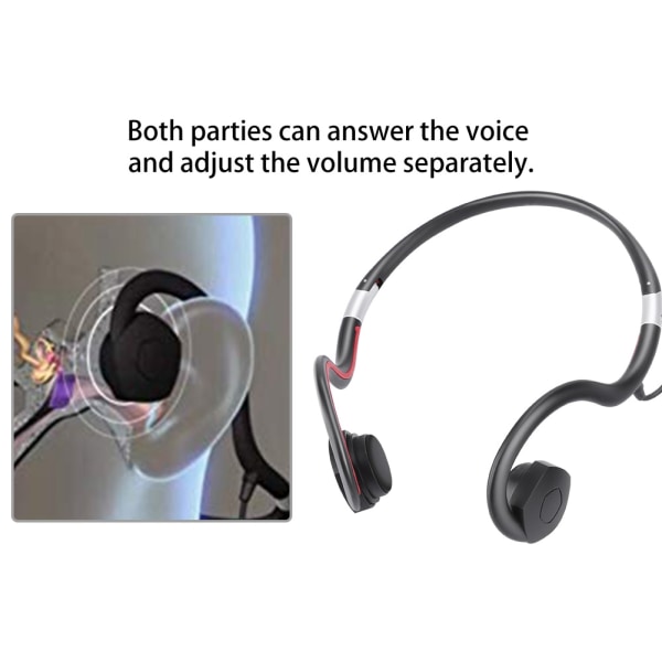 Ny BN-802 5V500mAh Lade Bone Conduction Hodetelefoner Høreapparat Svart