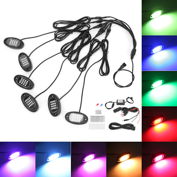 LED-kalliokytkin 1V6 Bluetooth-kaukosäätimellä Värillinen autolle moottoripyörän alustalle