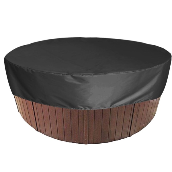 Rundt bassengdekke Solbassengdeksel, UV-beskyttelse og vanntett spadeksel, utendørs badestamptrekk-svart 200*30 cm