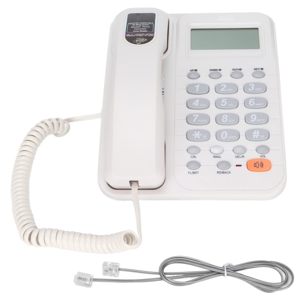 KXT2029CID Kontortelefon Kontor Hotell Hjem Støtte for fast fasttelefon Gratis grensesnitt for batteriforlengelse (hvit)