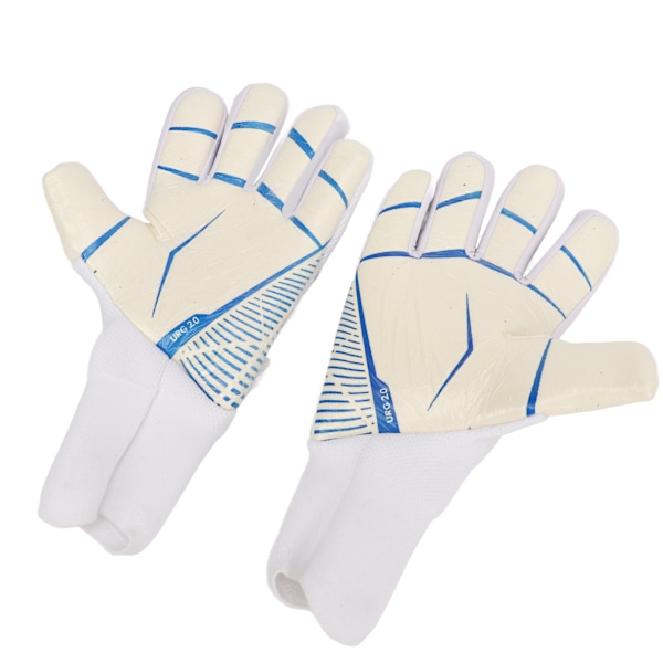 Fodboldmålmandshandsker - stærkt greb, fingerskærme, skridsikker latex, åndbar nylon - størrelse 6