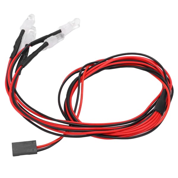 RC Lights 5mm Bright LED RC Headlights with Accessories Light Switch for Remote Control Car Upgrade 2 White Lights, 2 Red Lights