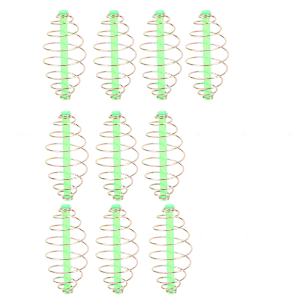 10 stk Fjeder-Spole Inline-Metode Mader Spole Inline Metal Agnslynge Mader Fiskeudstyr M