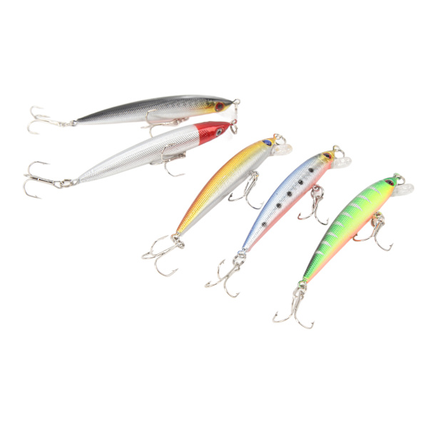 Topwater fiskekit - 5 stk hårde agn til gedde i saltvand og ferskvand