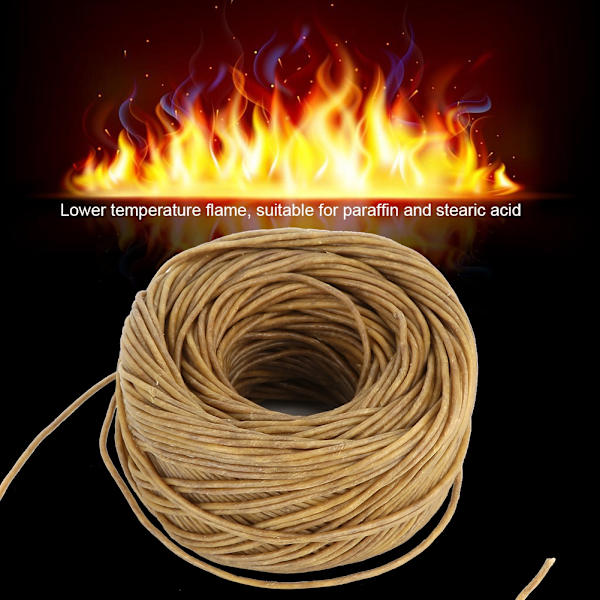 Luonnollinen mehiläisvahakynttiläsydän - 200 jalkaa, tee-se-itse, tuoksukynttiläsydän (tumma)