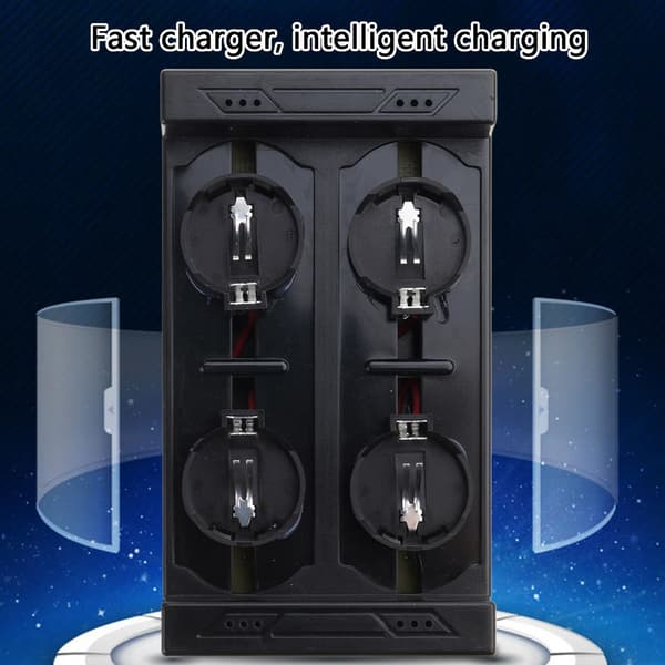 4-rums knapcellebatterioplader til ML2032 ML2025 knapcellebatterier LED-indikatorer