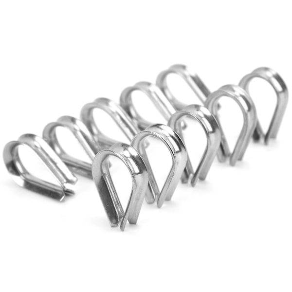 6MM Rustfri Stål Båd Wire Reb Klemmer Kabel Beskyttelsesringe Fingerbøl Klemmer