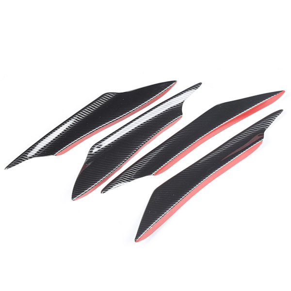 Universal Carbon Fiber Style Front Bumper Spoiler Lip Splitter Body Kit (4 stk)