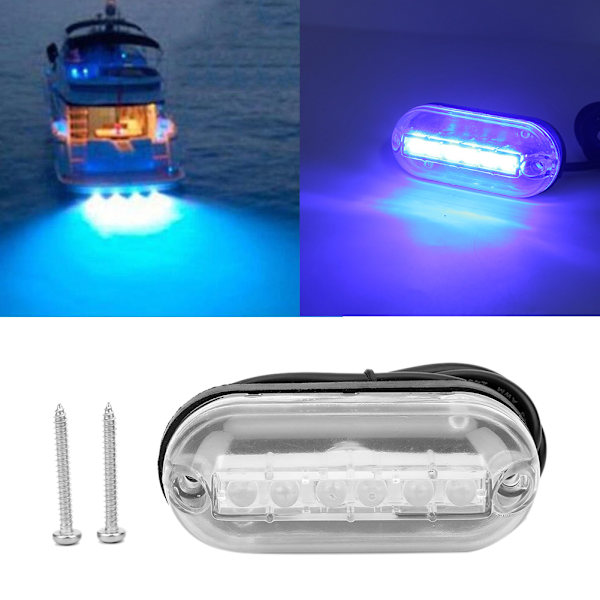 LED Undervandslys Vandtæt Marinebåd Yacht Bundlampe DC12V 3W Blå