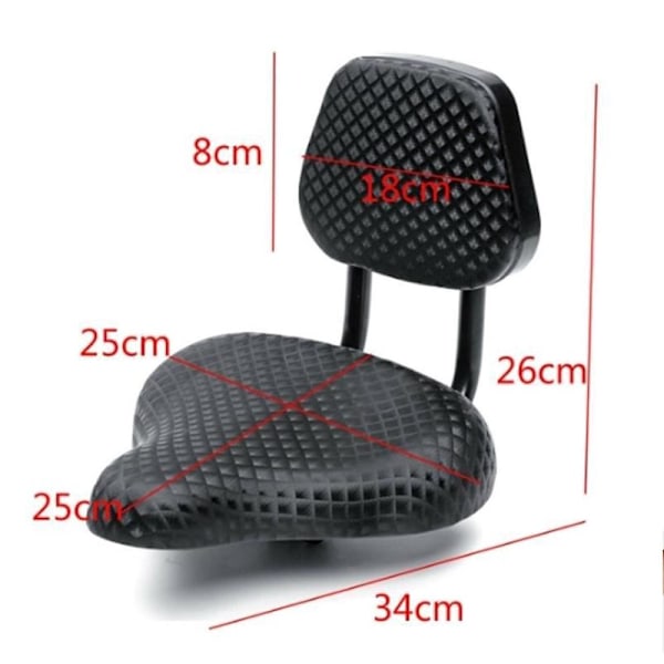 Cykelsadel Bred Bekväm Konstläder Cykelsadel Med Ryggstöd