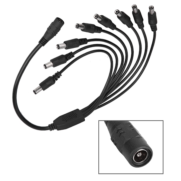 5,5x2,1 mm 1 Hon till 8 Hanar Strömfördelare Adapterkabel Förlängning för CCTV-kamera
